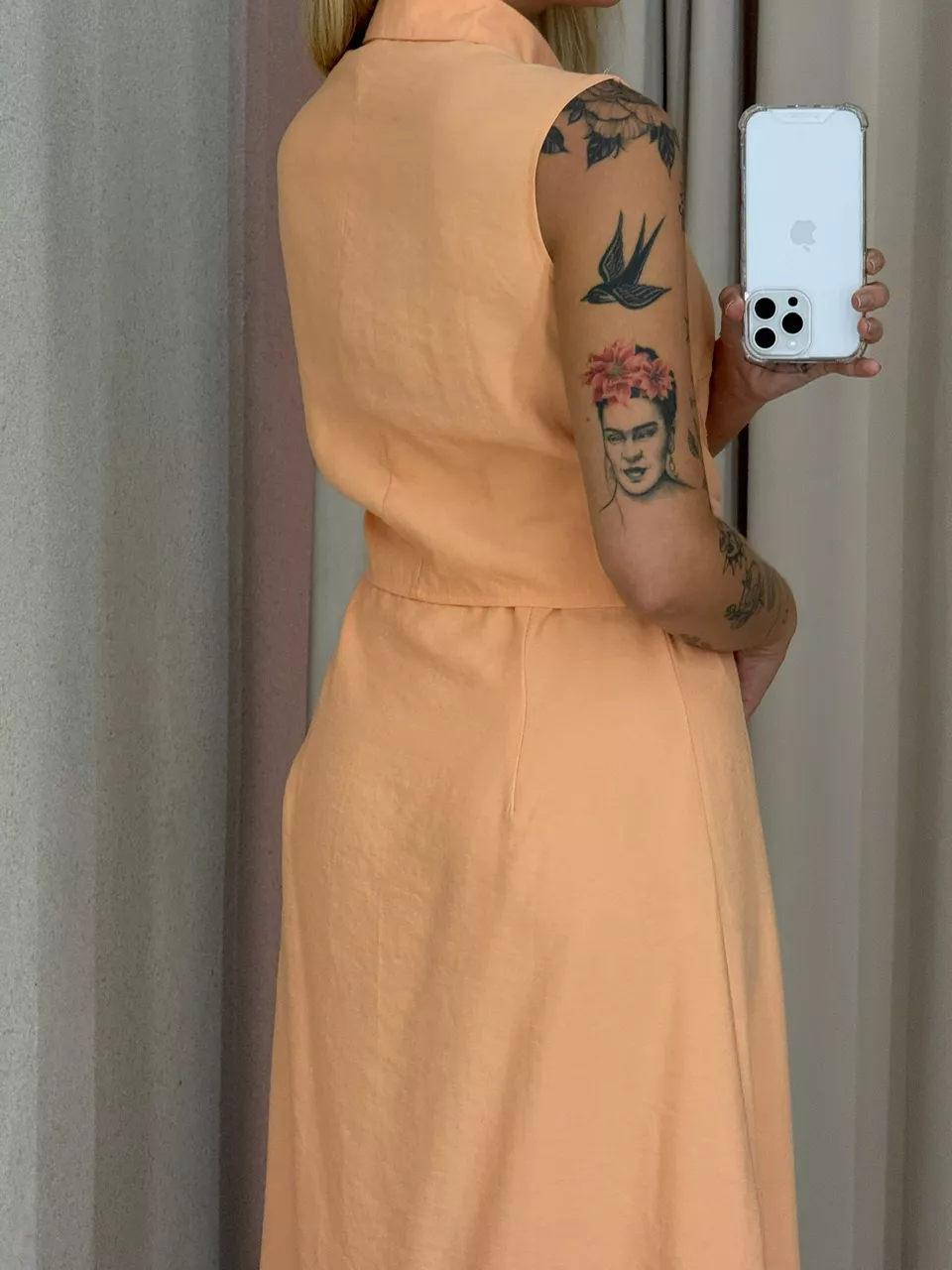 VESTIDO MORGAN BOTÕES Laranja
