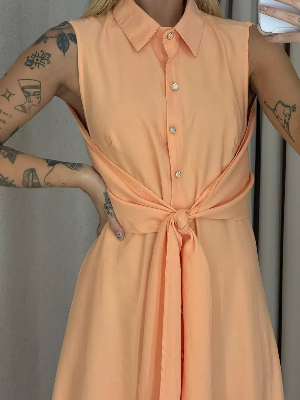 VESTIDO MORGAN BOTÕES Laranja