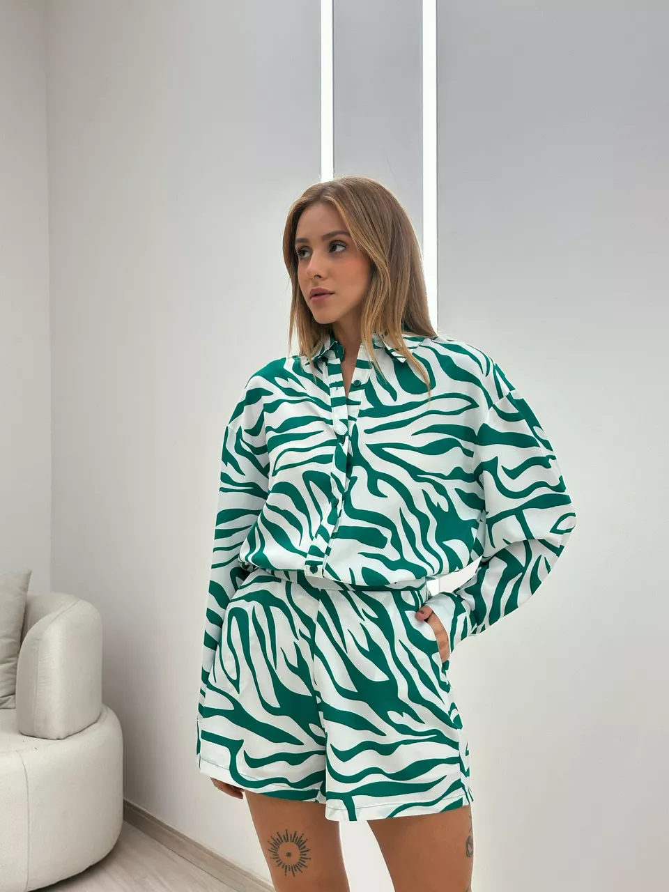 CONJUNTO ESTAMPA ZEBRA VERDE