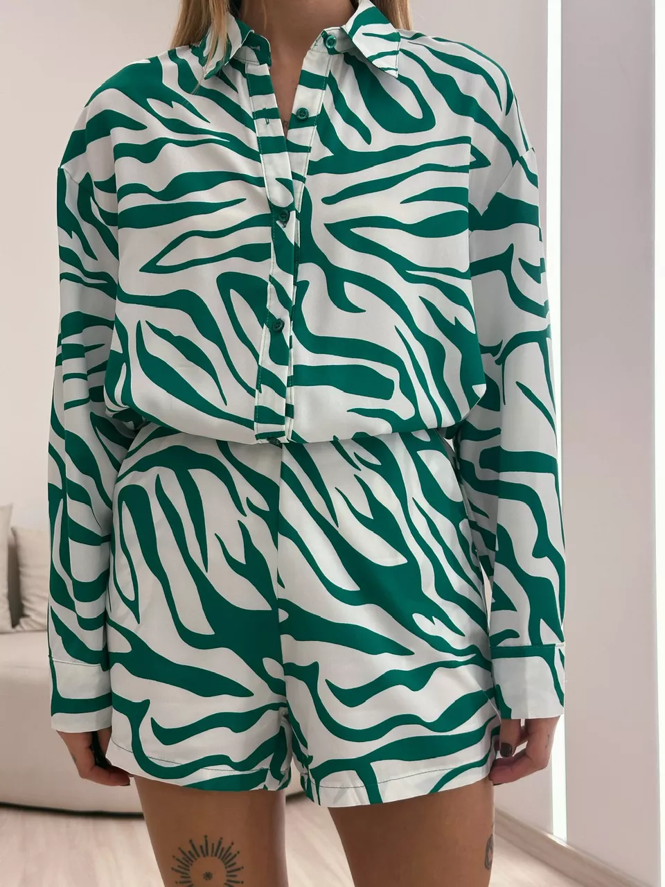 CONJUNTO ESTAMPA ZEBRA VERDE