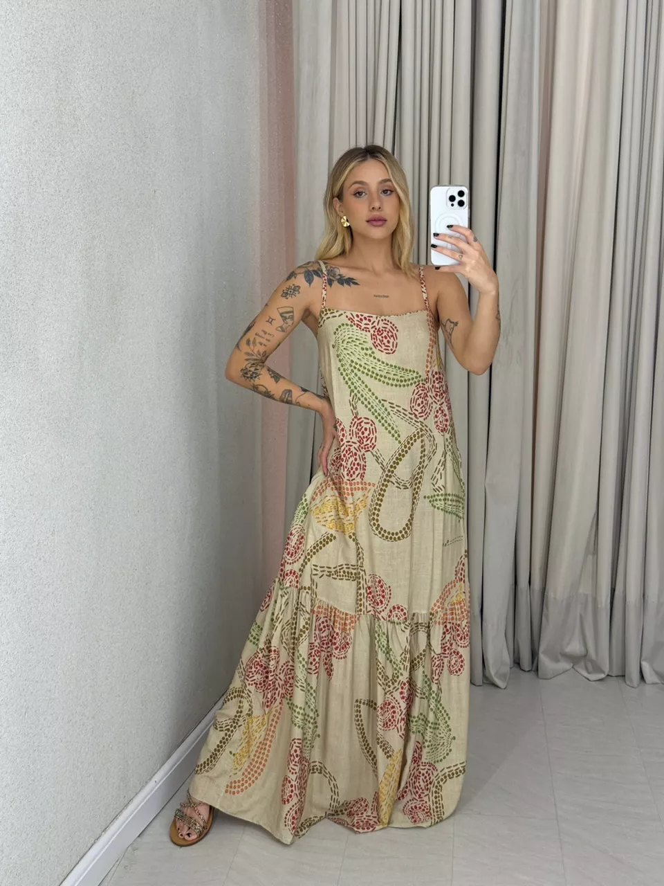 VESTIDO THEY ALÇA Areia - 0062700110 - CAROLLA FERRARO