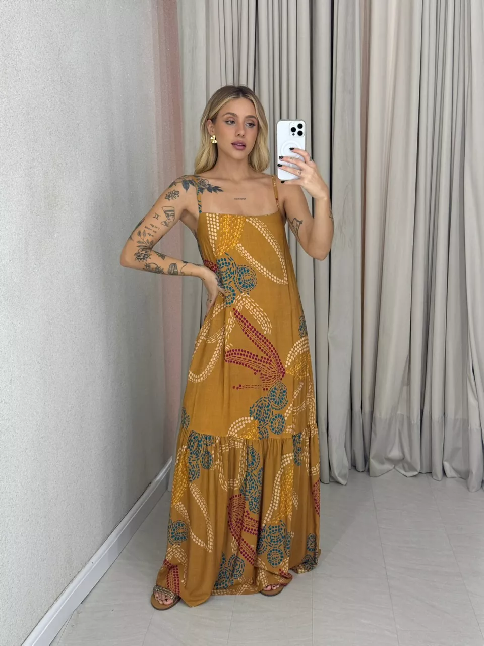 VESTIDO THEY ALÇA Caramelo - 0062700095 - CAROLLA FERRARO