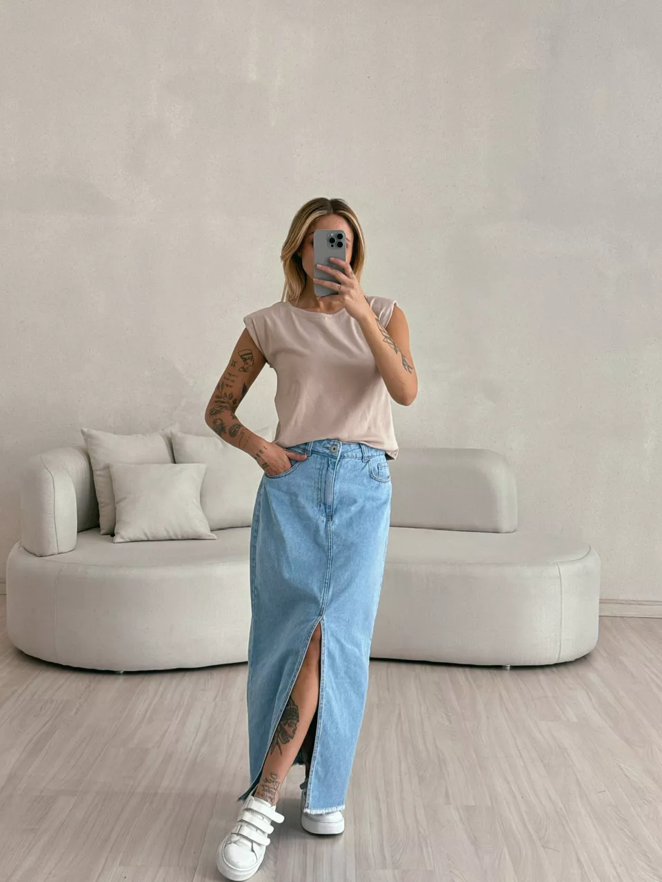 BLUSA CAMILA MUSCLE NUDE - 0053380049 - CAROLLA FERRARO