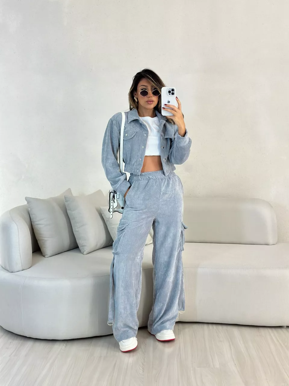 CONJUNTO CARGO COTELÊ Cinza
