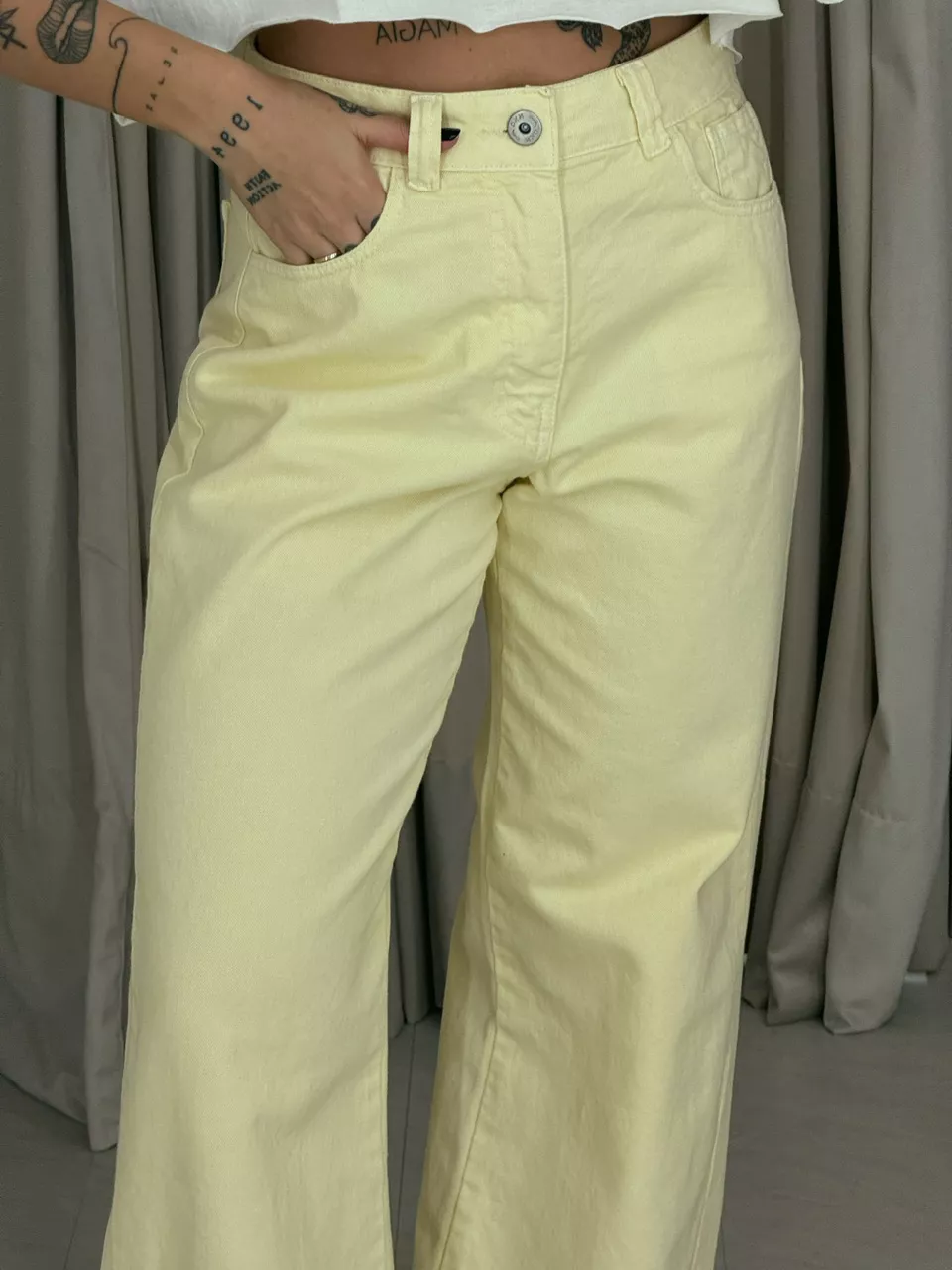 CALÇA MAIARA JEANS AMARELO MANTEIGA
