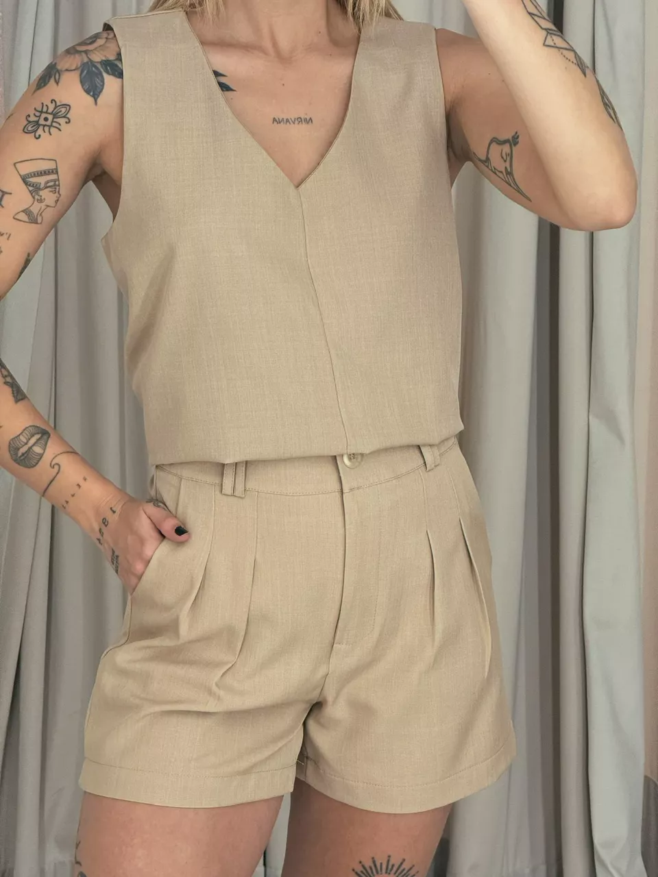 CONJUNTO GIOVANNA SHORT NUDE