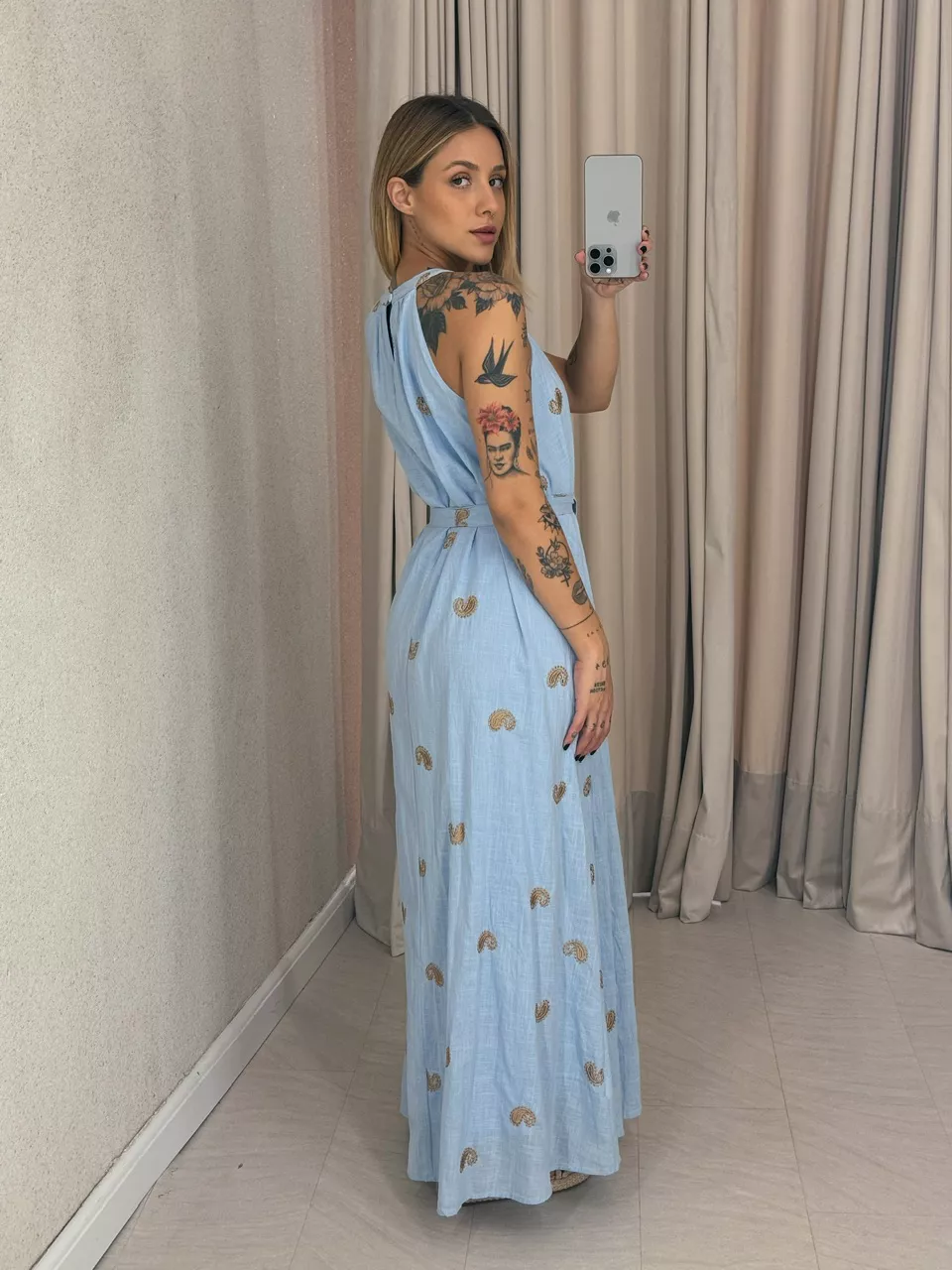 VESTIDO SOL LONGO AZUL