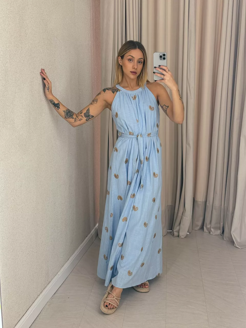 VESTIDO SOL LONGO AZUL