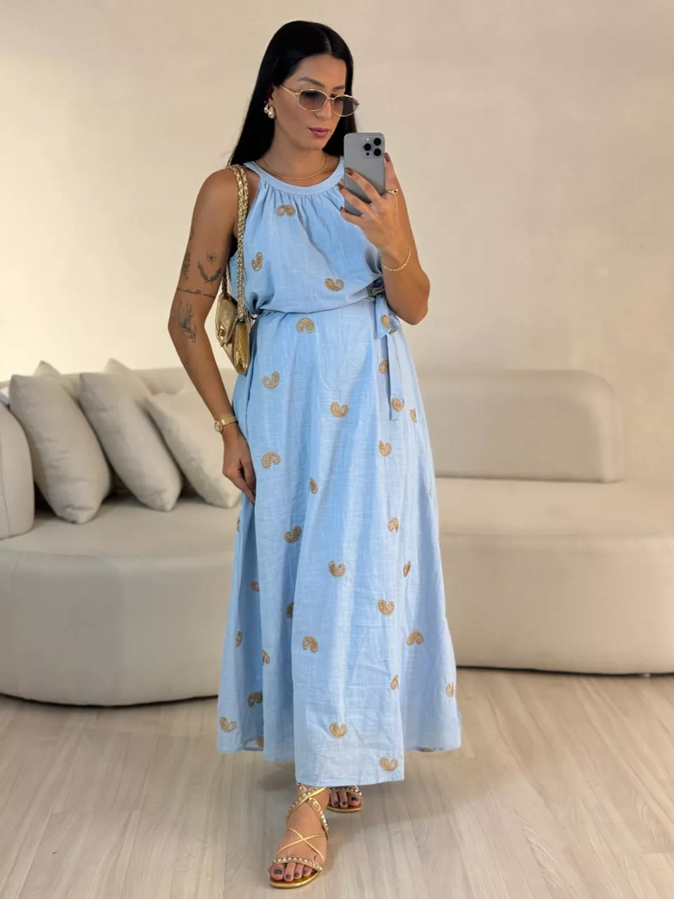 VESTIDO SOL LONGO AZUL