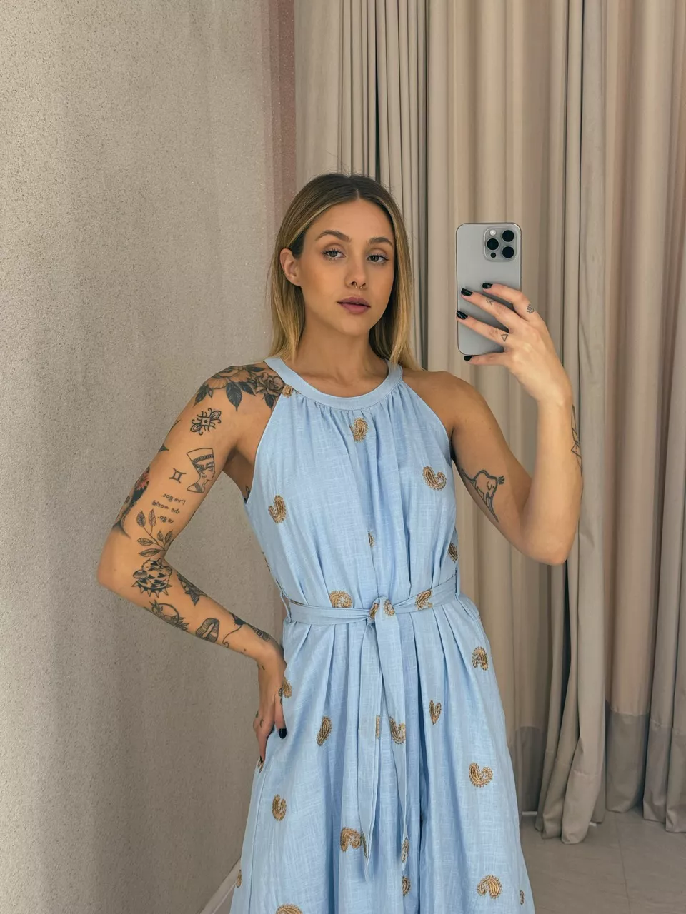 VESTIDO SOL LONGO AZUL