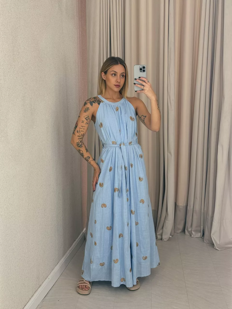 VESTIDO SOL LONGO AZUL