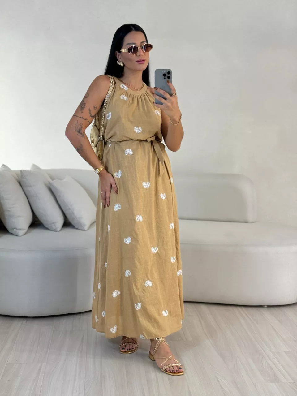 VESTIDO SOL LONGO NUDE - 0055770049 - CAROLLA FERRARO