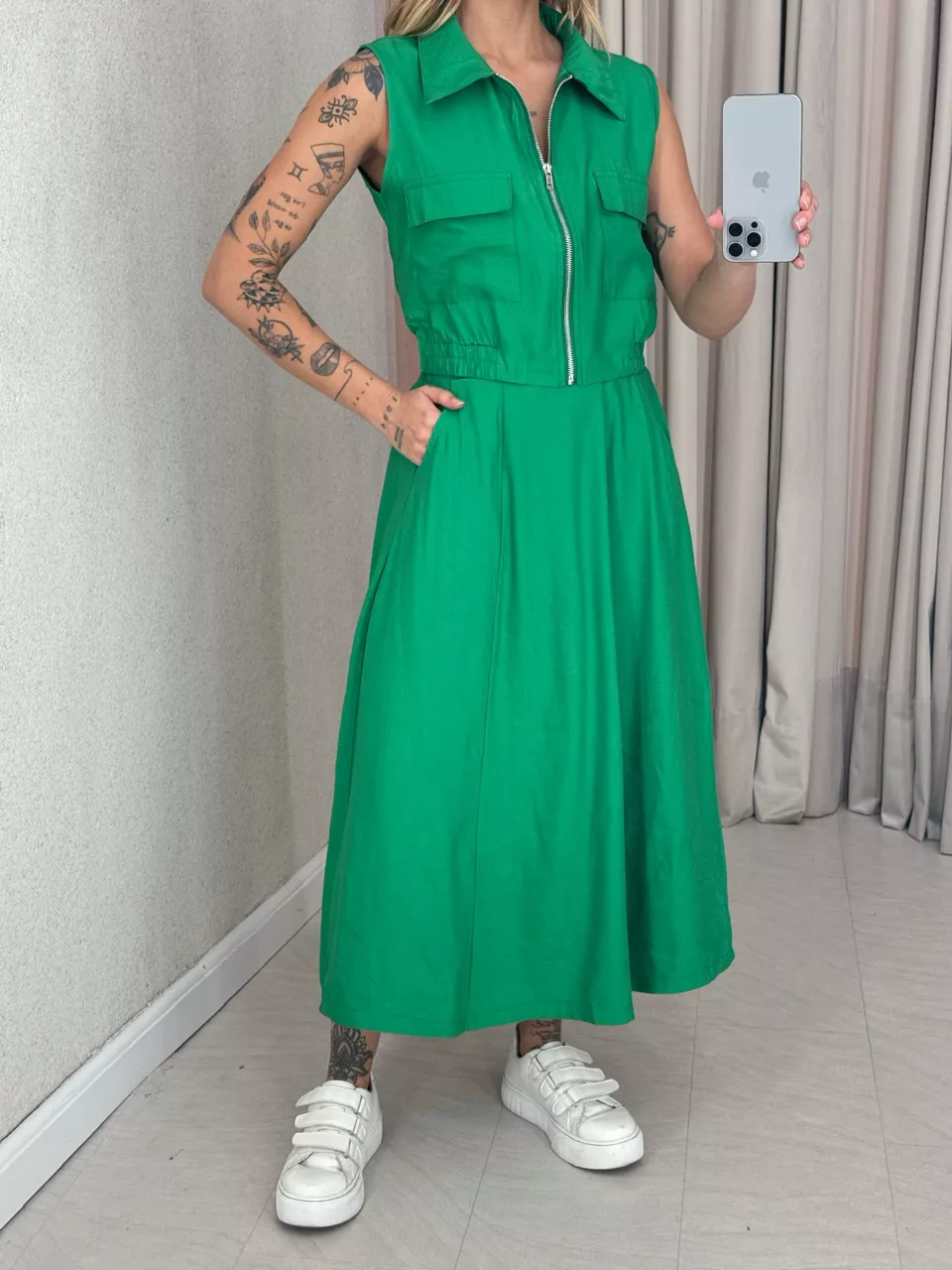 CONJUNTO ÁGATA SAIA VERDE