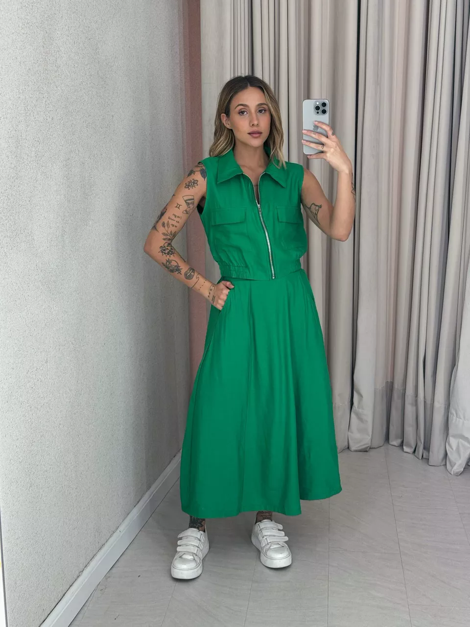 CONJUNTO ÁGATA SAIA VERDE