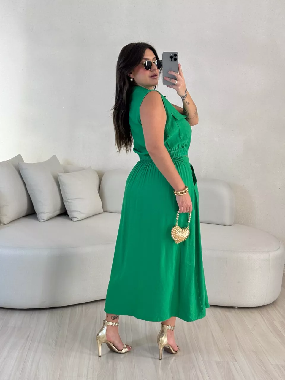 CONJUNTO ÁGATA SAIA VERDE