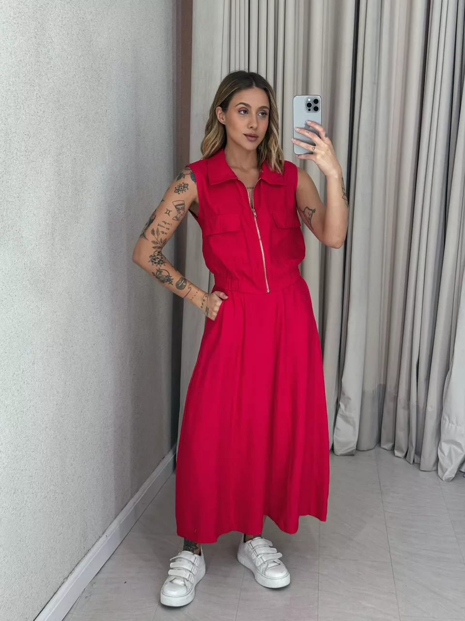 CONJUNTO ÁGATA SAIA VERMELHO