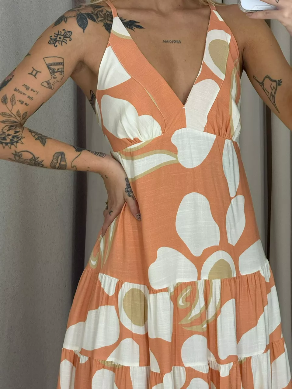 VESTIDO SELENA ALÇA Pêssego