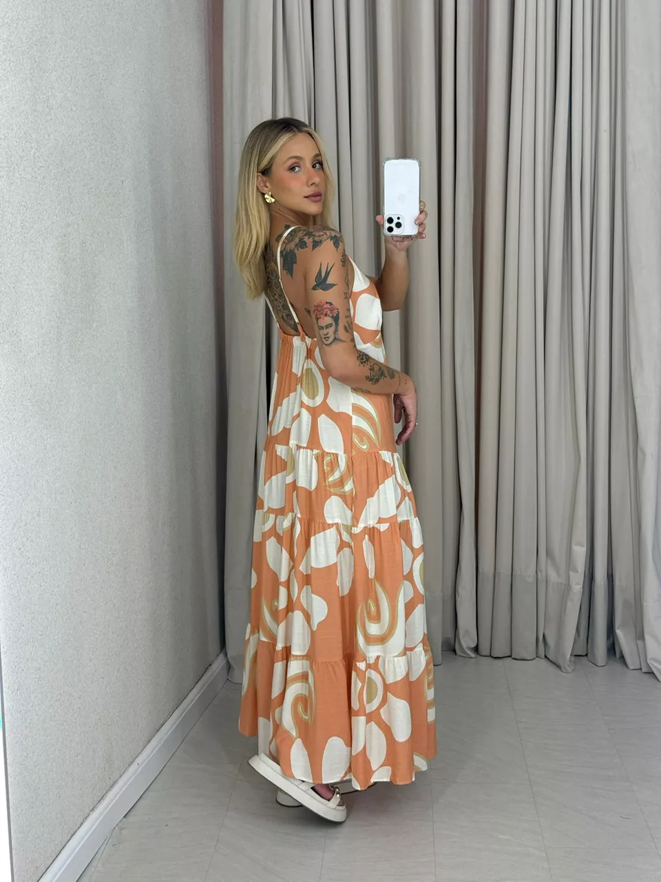 VESTIDO SELENA ALÇA Pêssego