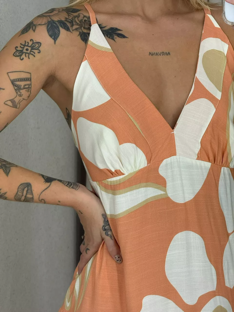 VESTIDO SELENA ALÇA Pêssego