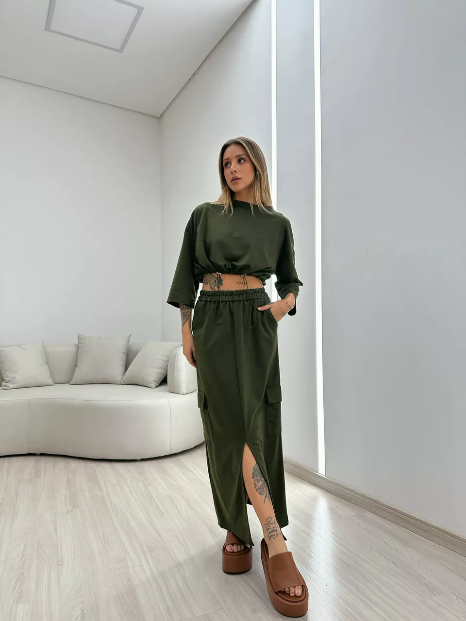 CONJUNTO MOLETINHO SAIA MILITAR - 0050220254 - CAROLLA FERRARO