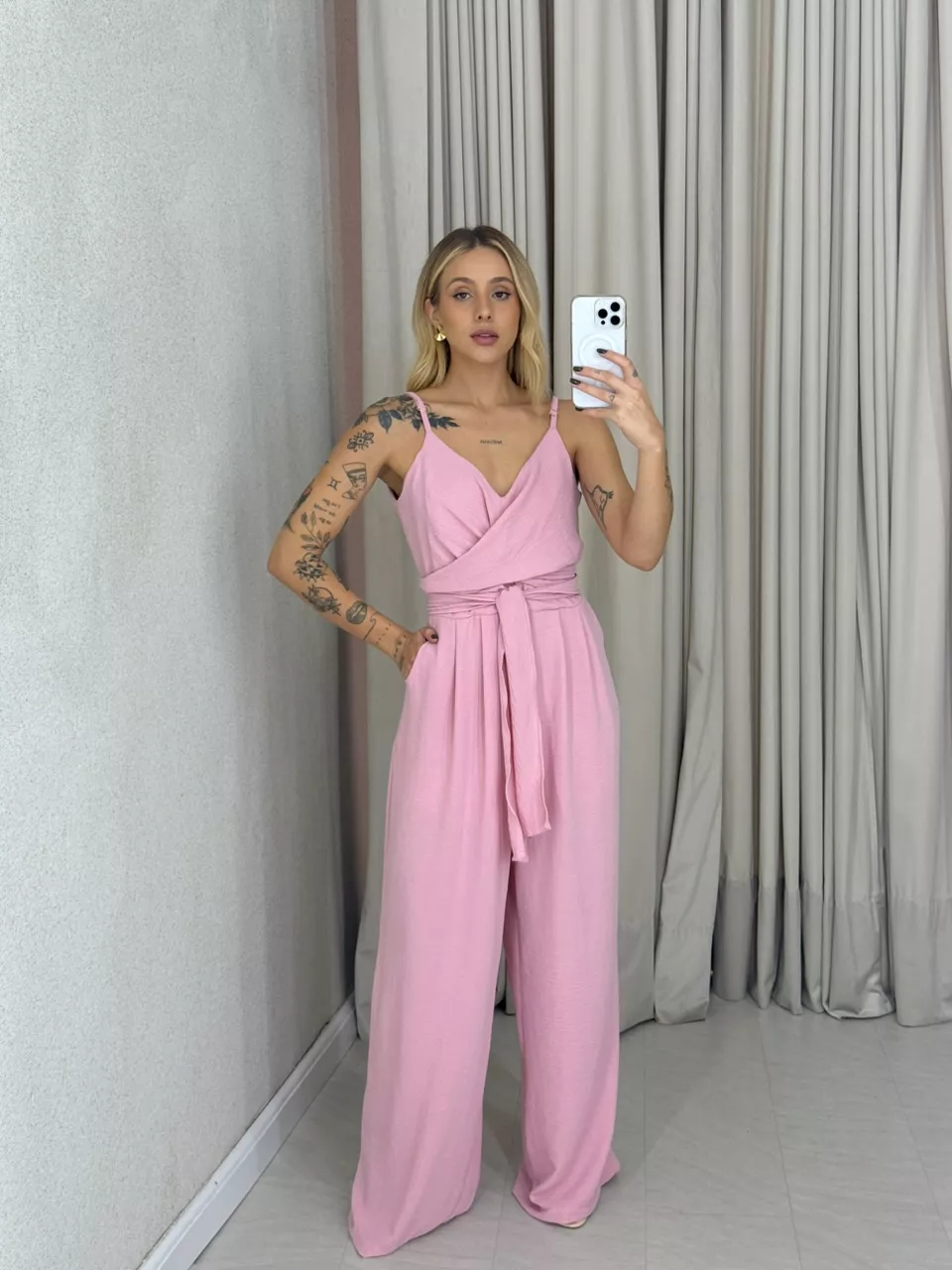 MACACÃO DAYANA AMARRAÇÃO Rosa - 0062780031 - CAROLLA FERRARO