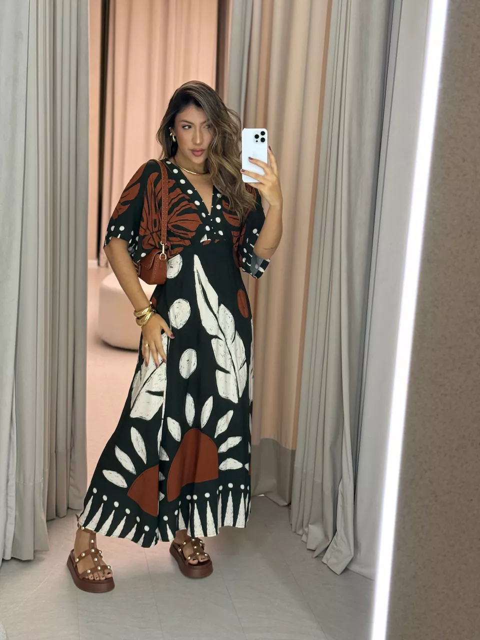 VESTIDO TAUANY ESTAMPADO VERDE - 0064940014 - CAROLLA FERRARO