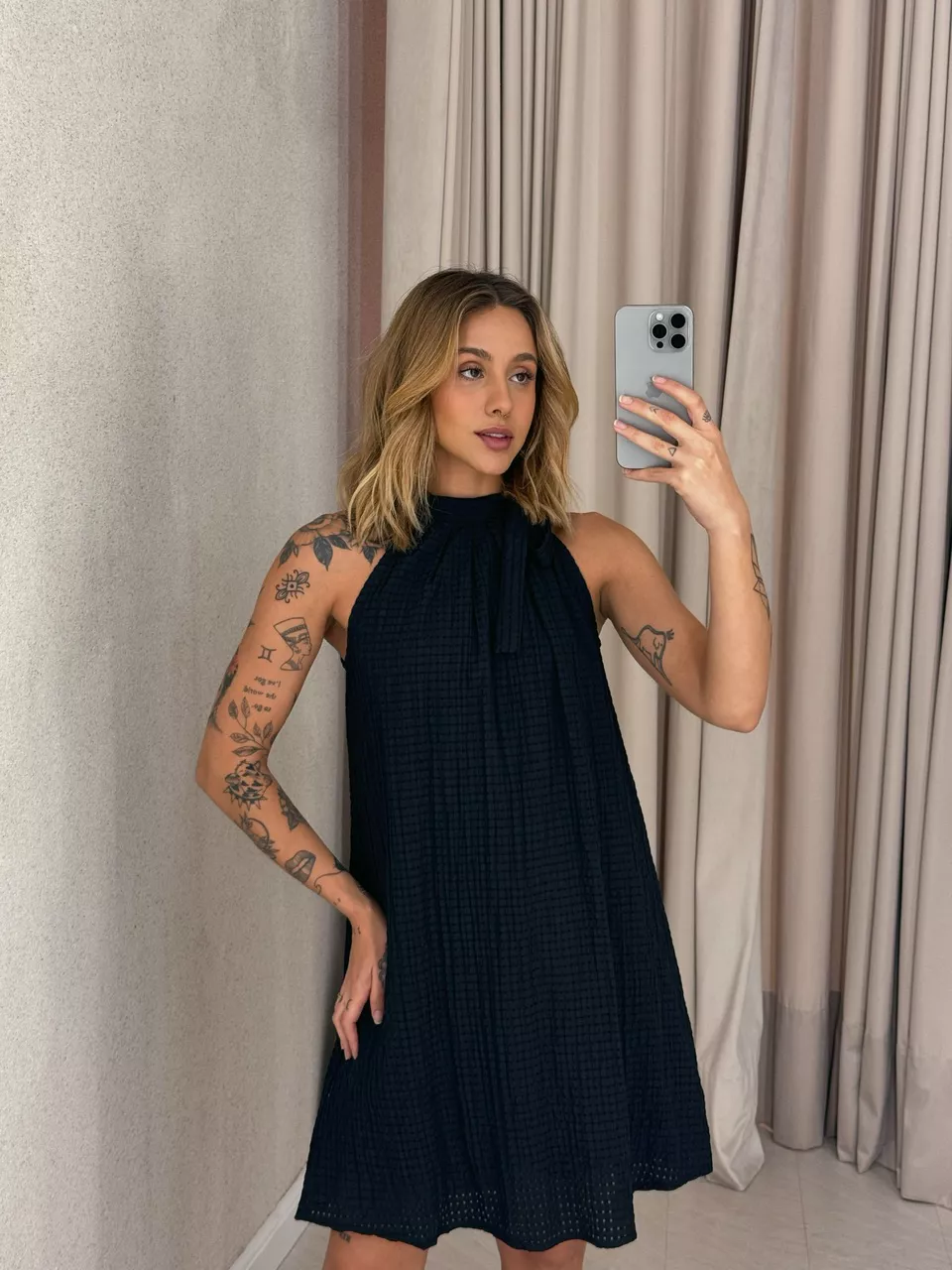 VESTIDO MARIA LUÍSA CAVADO PRETO - 0056750032 - CAROLLA FERRARO