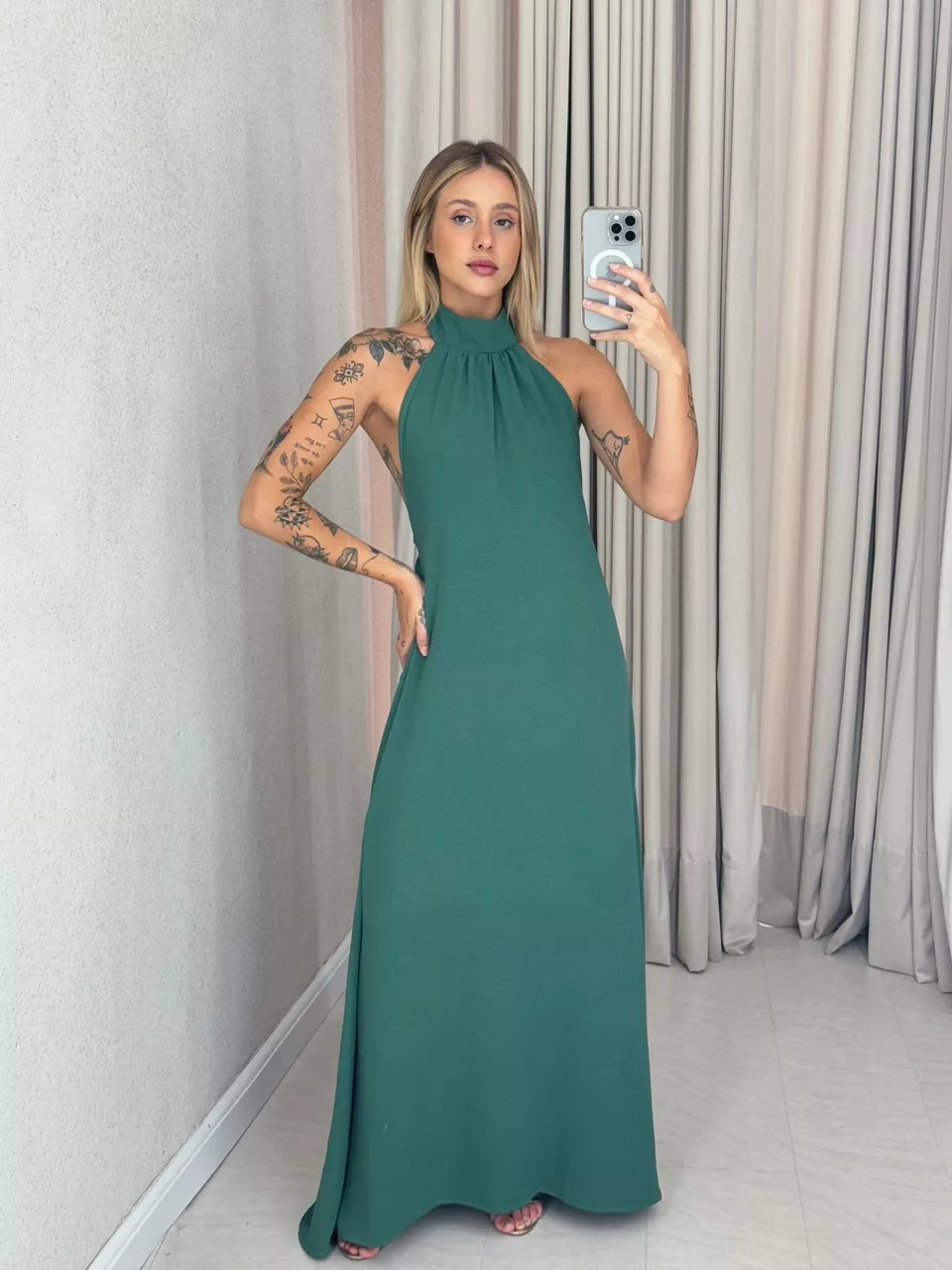 VESTIDO GLENDA CF verde - 0058940014 - CAROLLA FERRARO