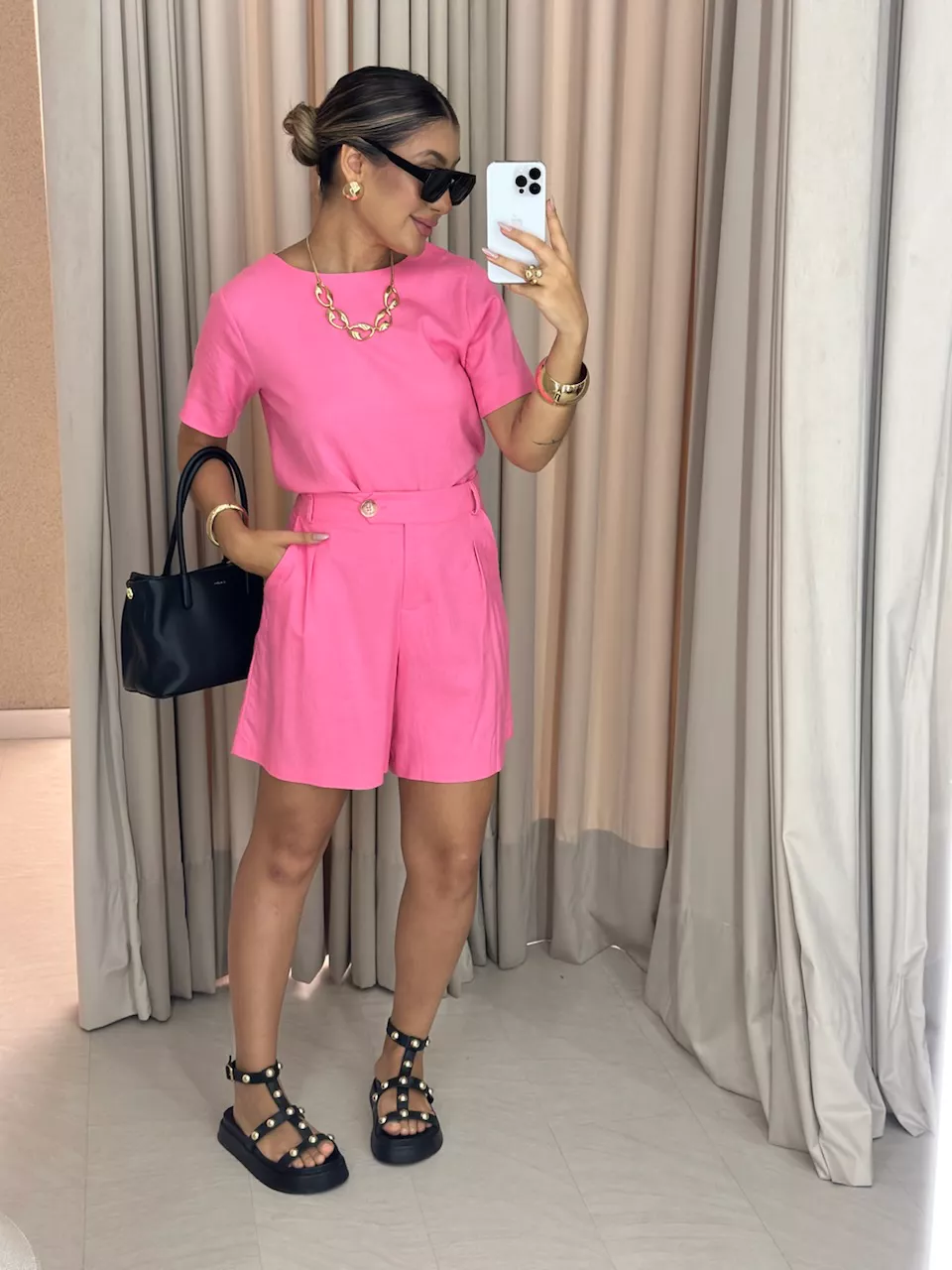 CONJUNTO TUANY Blusa Rosa - 0060620031 - CAROLLA FERRARO