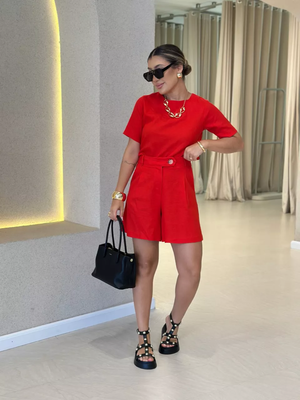 CONJUNTO TUANY Blusa vermelho - 0060620006 - CAROLLA FERRARO