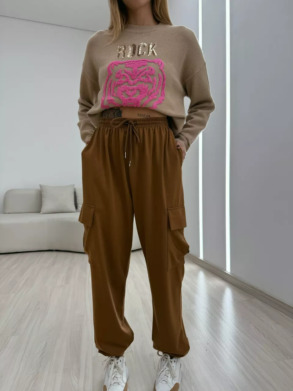 CALÇA BRENA MOLETINHO MARROM