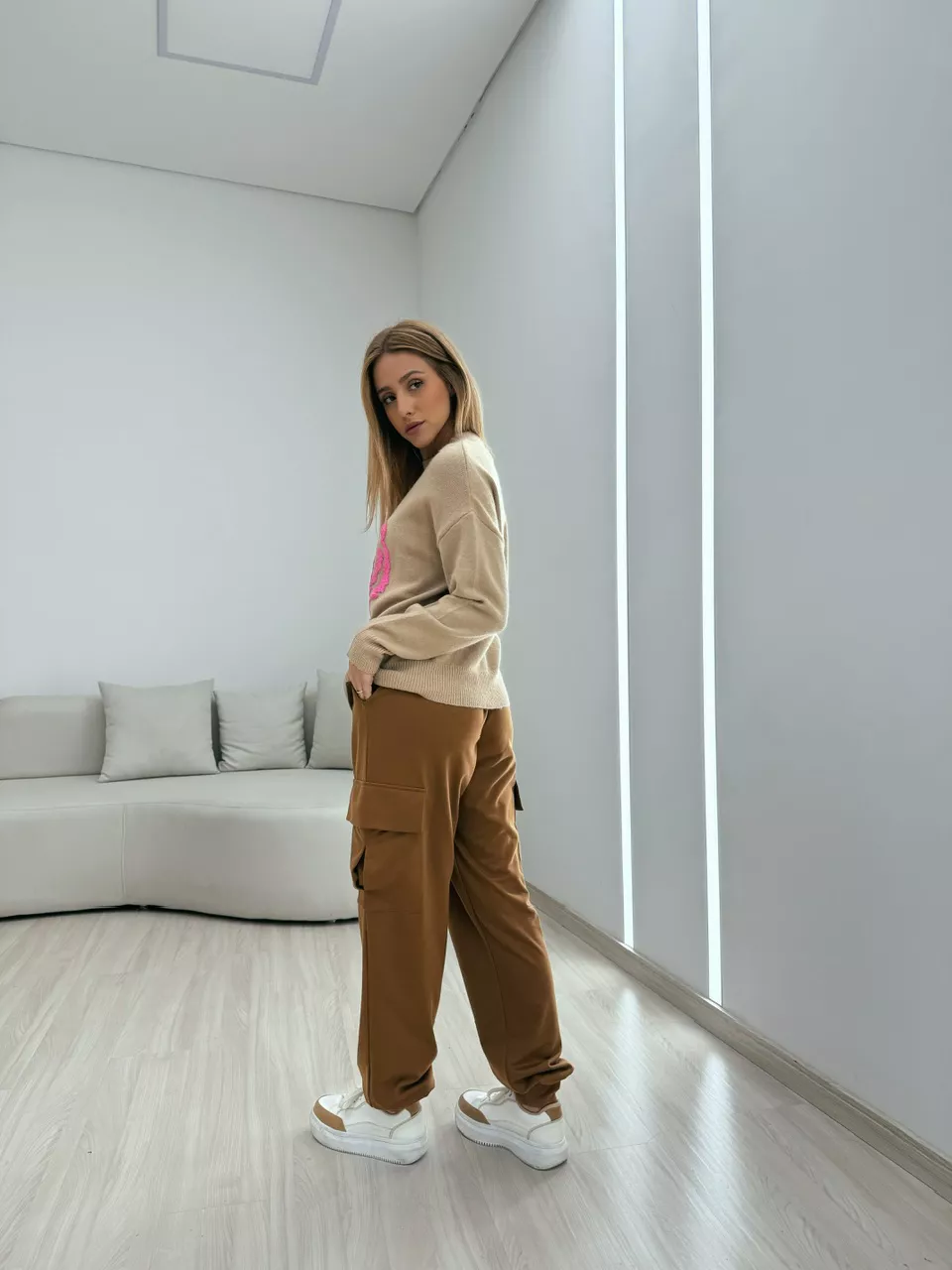 CALÇA BRENA MOLETINHO MARROM