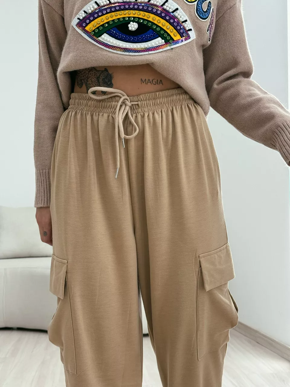 CALÇA BRENA MOLETINHO NUDE