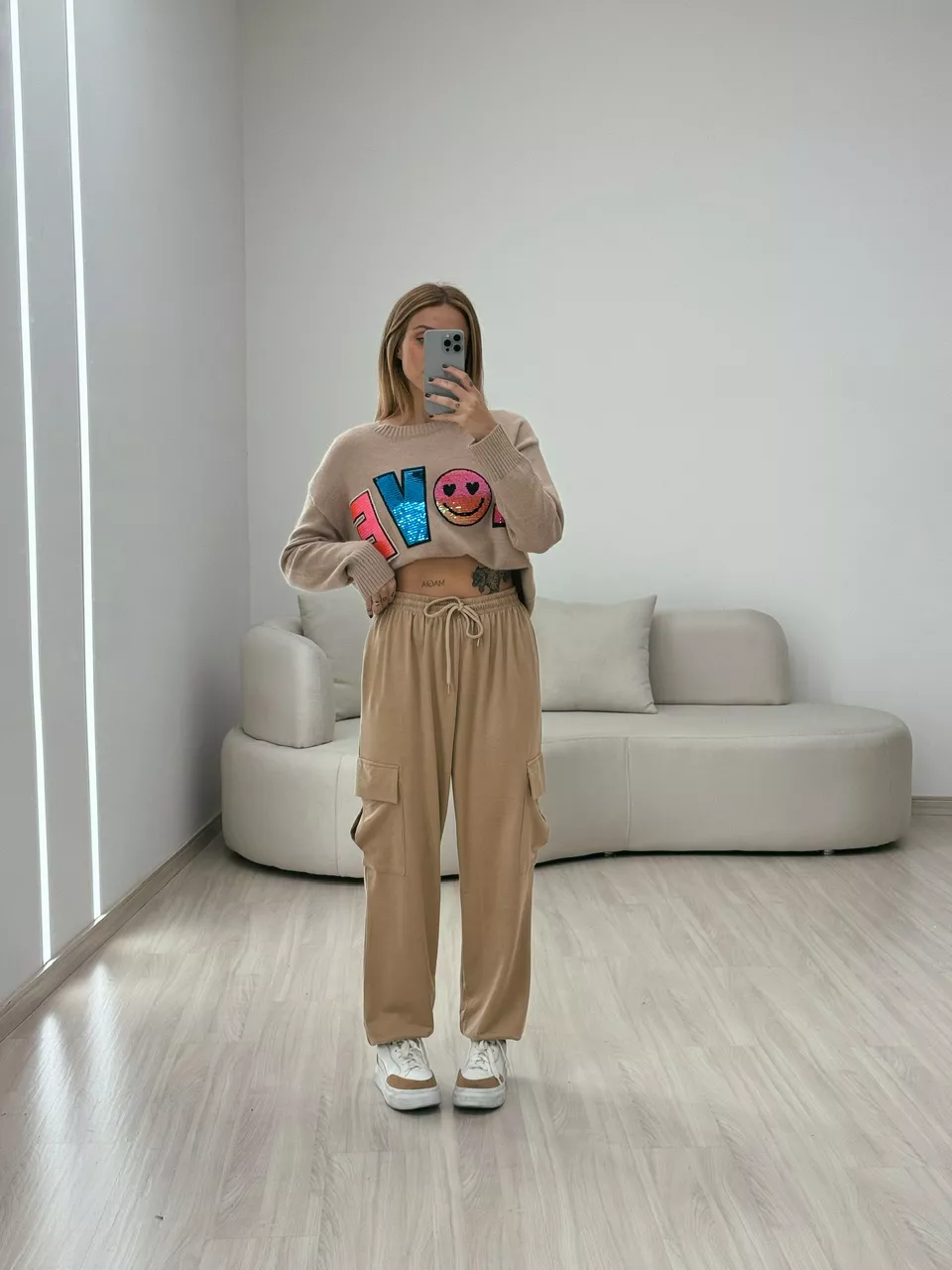 TRICOT LOVE BORDADO NUDE - 0050330049 - CAROLLA FERRARO