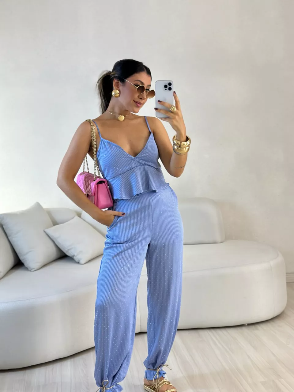CONJUNTO ARIANE BRILHO AZUL