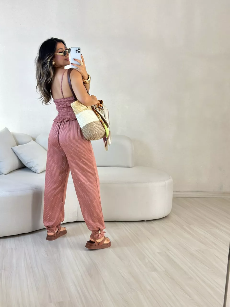 CONJUNTO ARIANE BRILHO ROSÊ