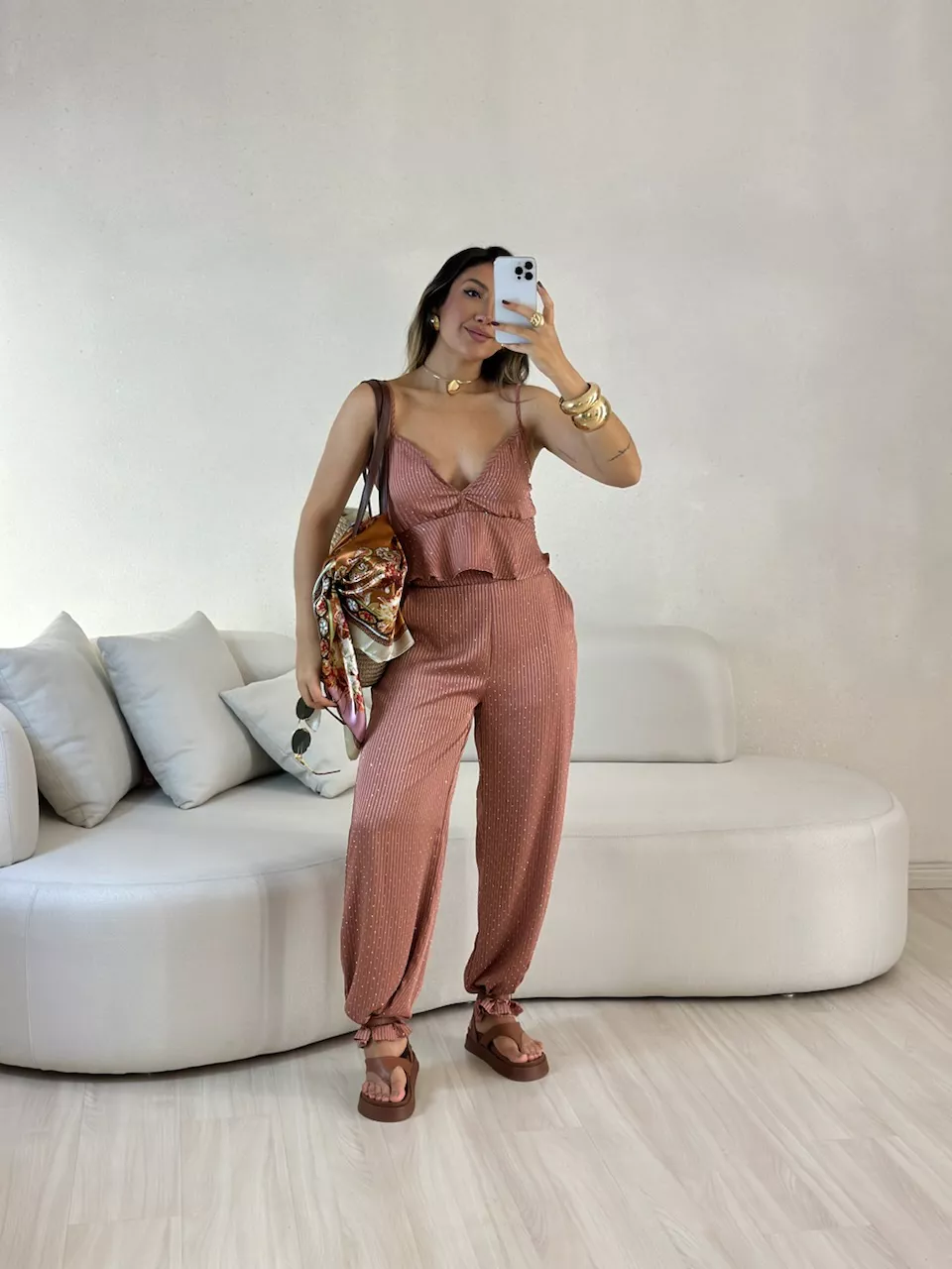 CONJUNTO ARIANE BRILHO ROSÊ