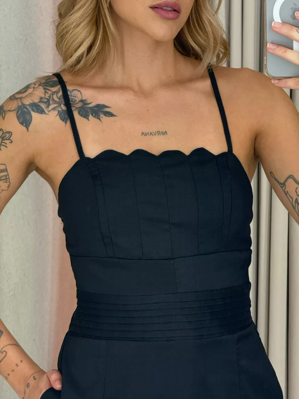 VESTIDO NAIRA MIDI ALÇA PRETO