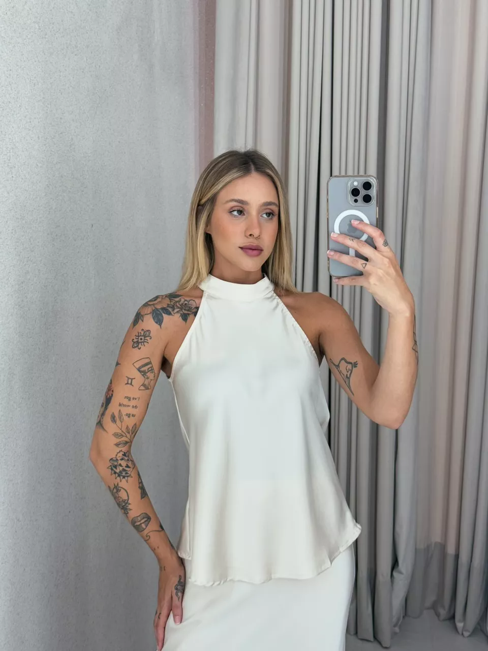 CONJUNTO GIORGIA ACETINADO MARFIM