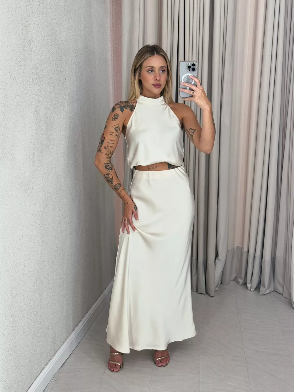 CONJUNTO GIORGIA ACETINADO MARFIM