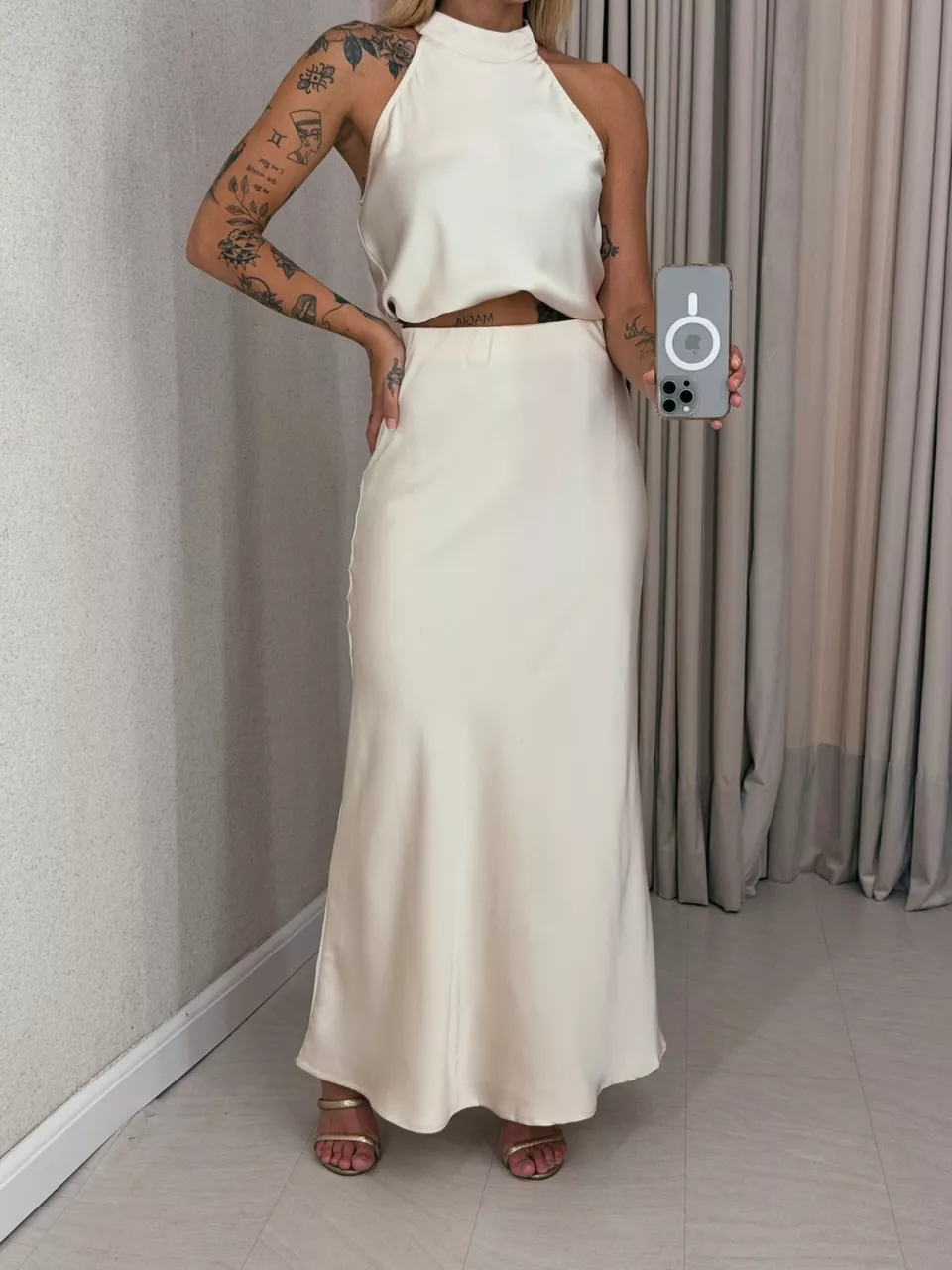 CONJUNTO GIORGIA ACETINADO MARFIM