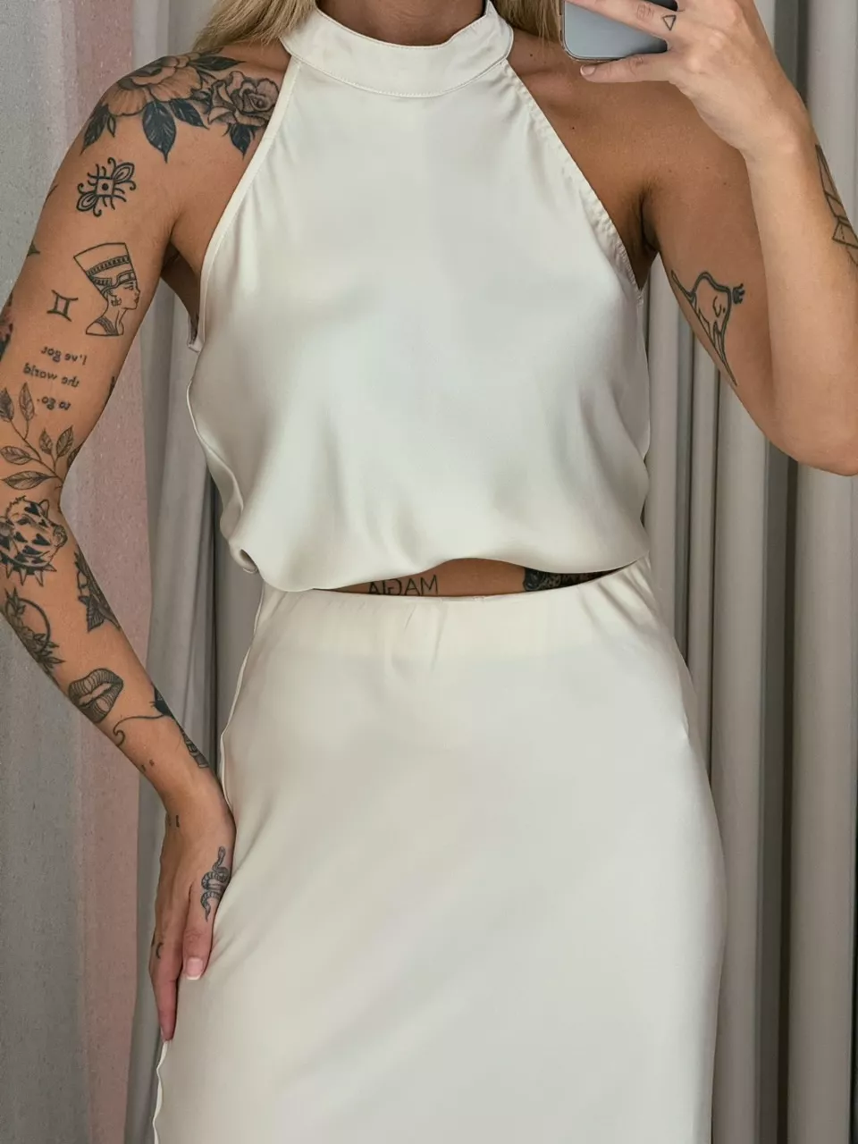 CONJUNTO GIORGIA ACETINADO MARFIM