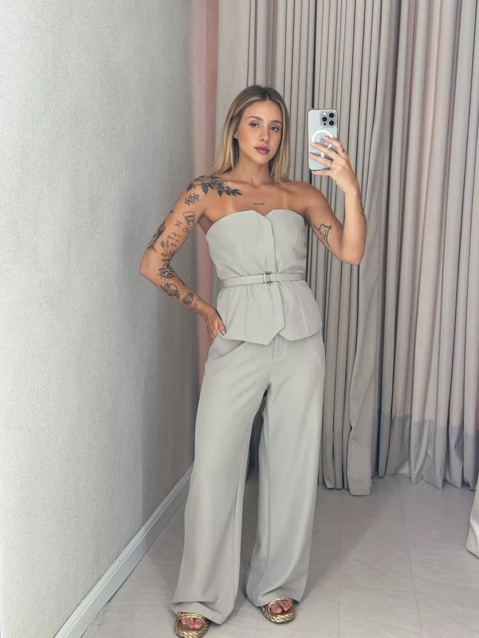 CONJUNTO ROSI CALÇA CAQUI - 0058980096 - CAROLLA FERRARO