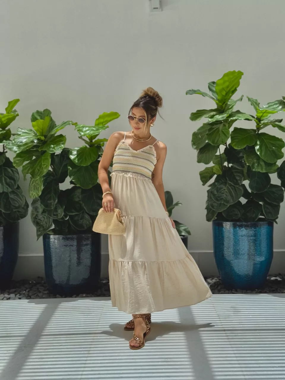 VESTIDO YASMIN ALÇA AREIA - 0060670110 - CAROLLA FERRARO