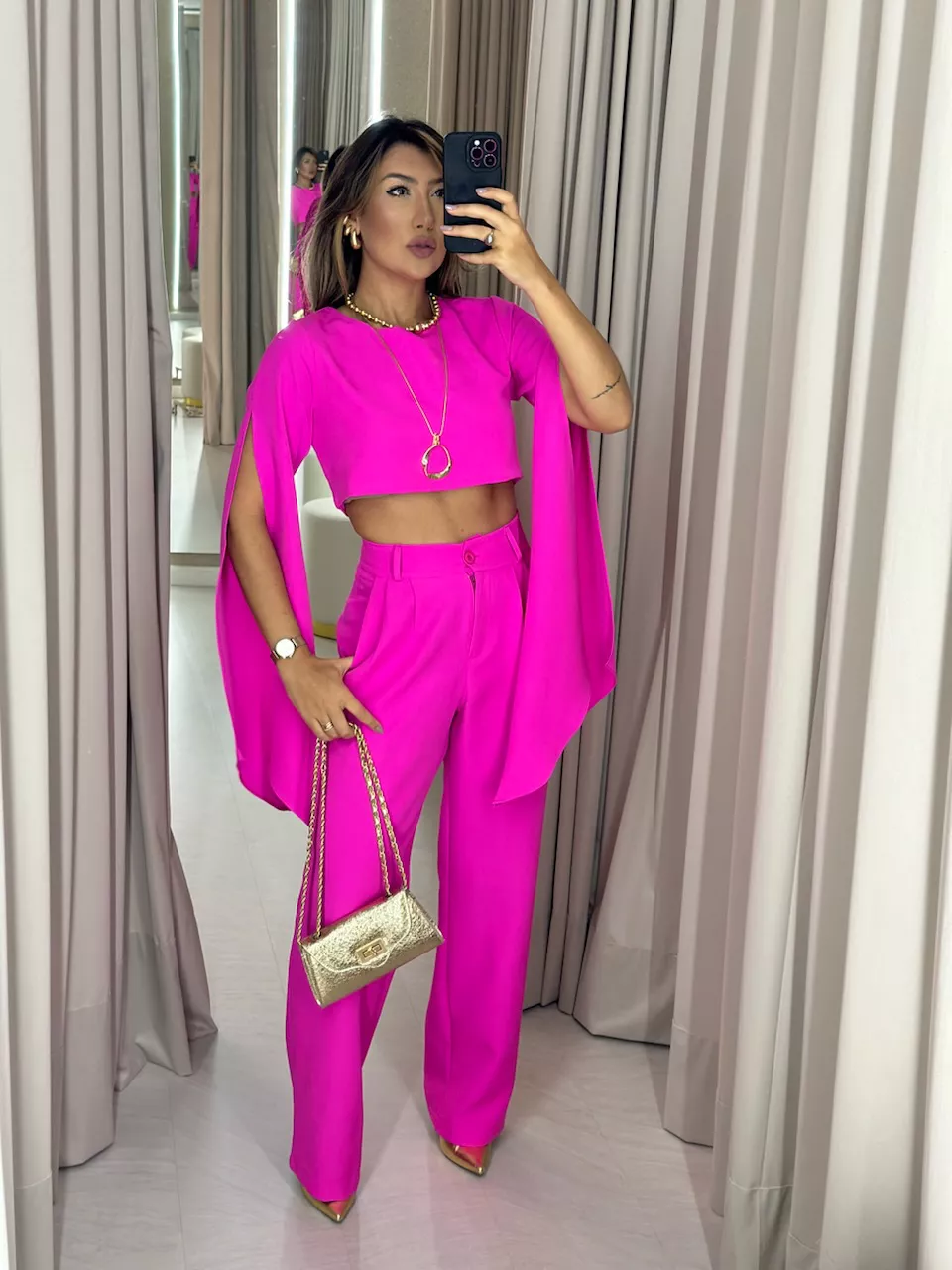 CONJUNTO CARINA CALÇA PINK - 0049280037 - CAROLLA FERRARO