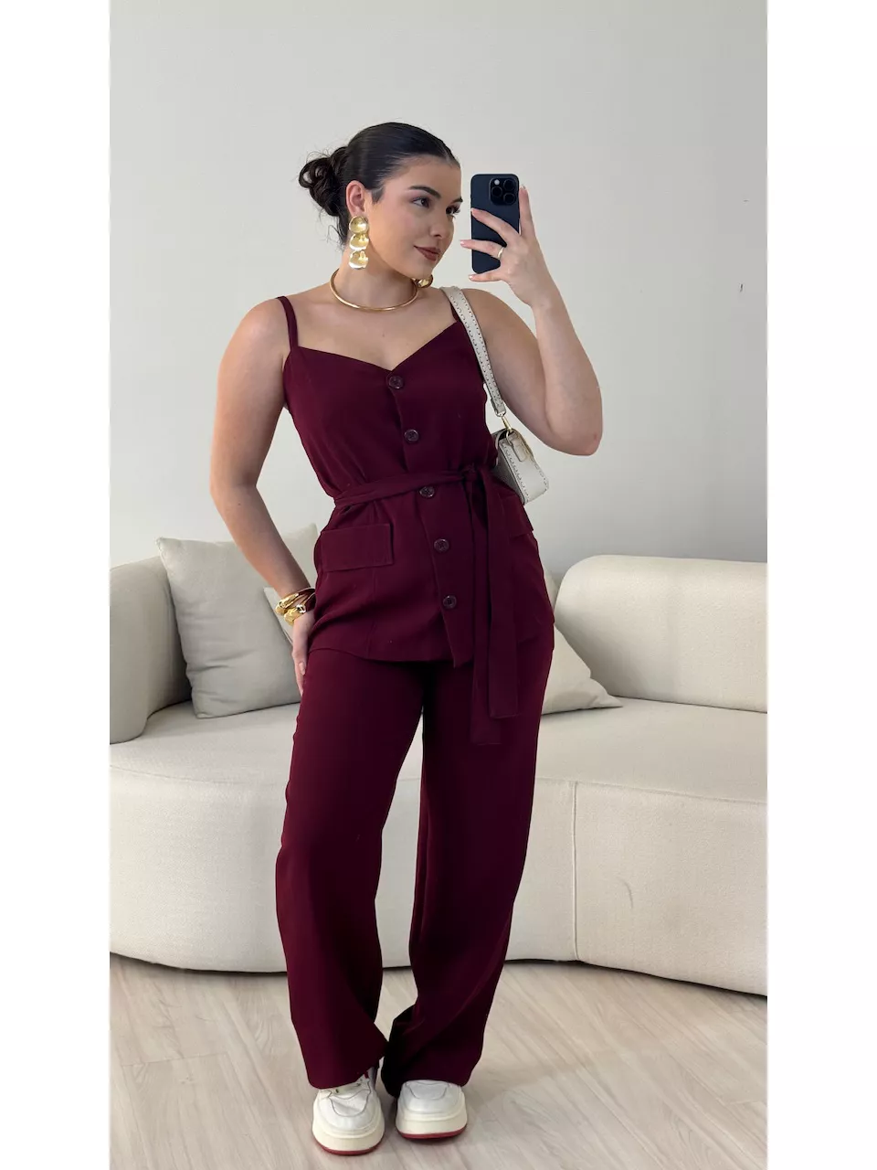 CONJUNTO ALESSIA BLUSA CALÇA VINHO - 0063790168 - CAROLLA FERRARO