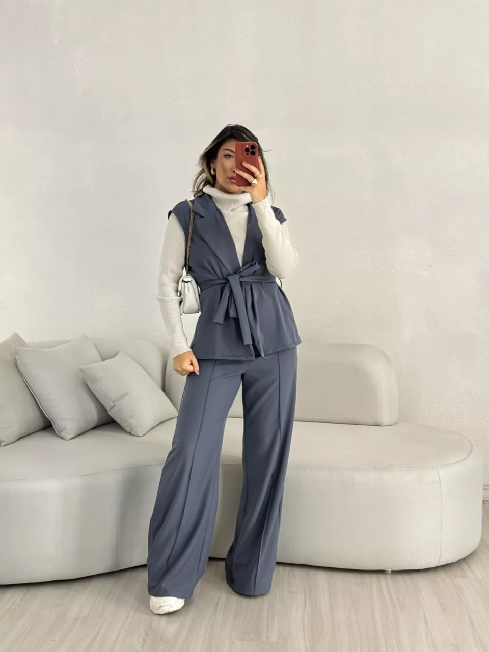CONJUNTO ÍSIS COLETE CINZA