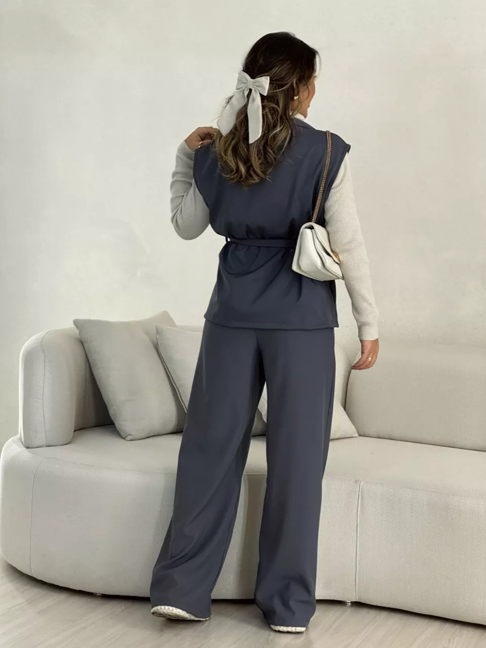 CONJUNTO ÍSIS COLETE CINZA