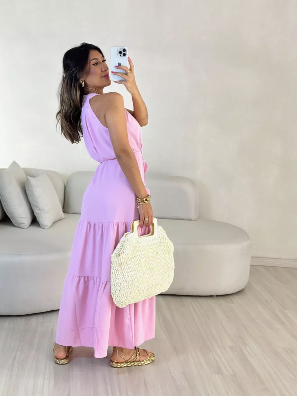 VESTIDO DAIANA LONGUETE ROSA