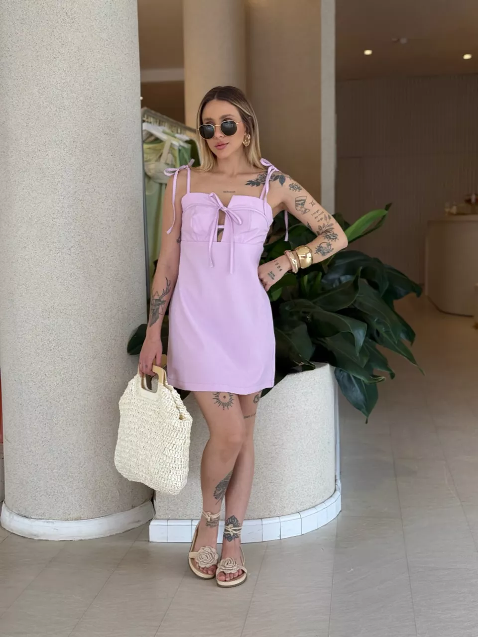 VESTIDO LUMA ALÇA LILAS - 0068350065 - CAROLLA FERRARO
